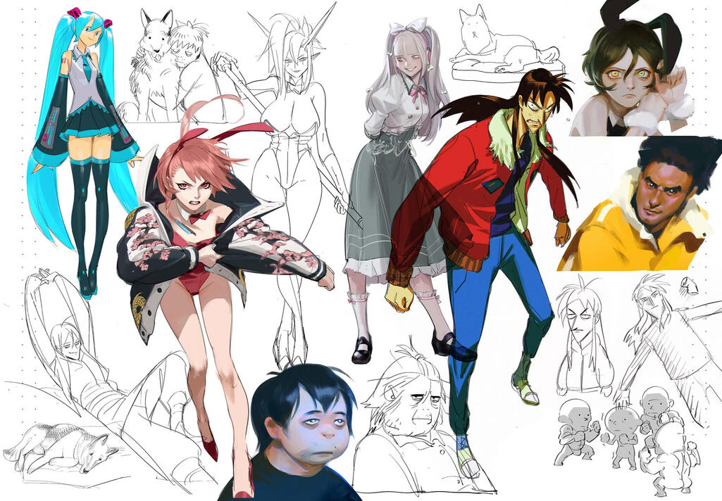 If didn&#39;t go into Procreate with a particular illustration in mind, I just draw things on one canvas til I run out of space.