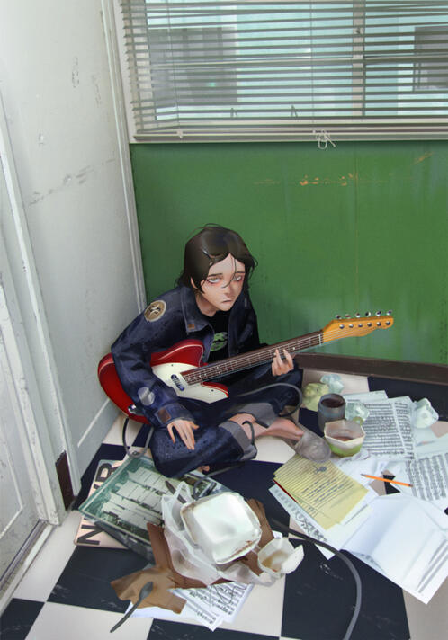 I drew this at a time when I was upset that nothing I made would come out the way I wanted. I wrote that like although it's past tense, but honestly nothing has changed.