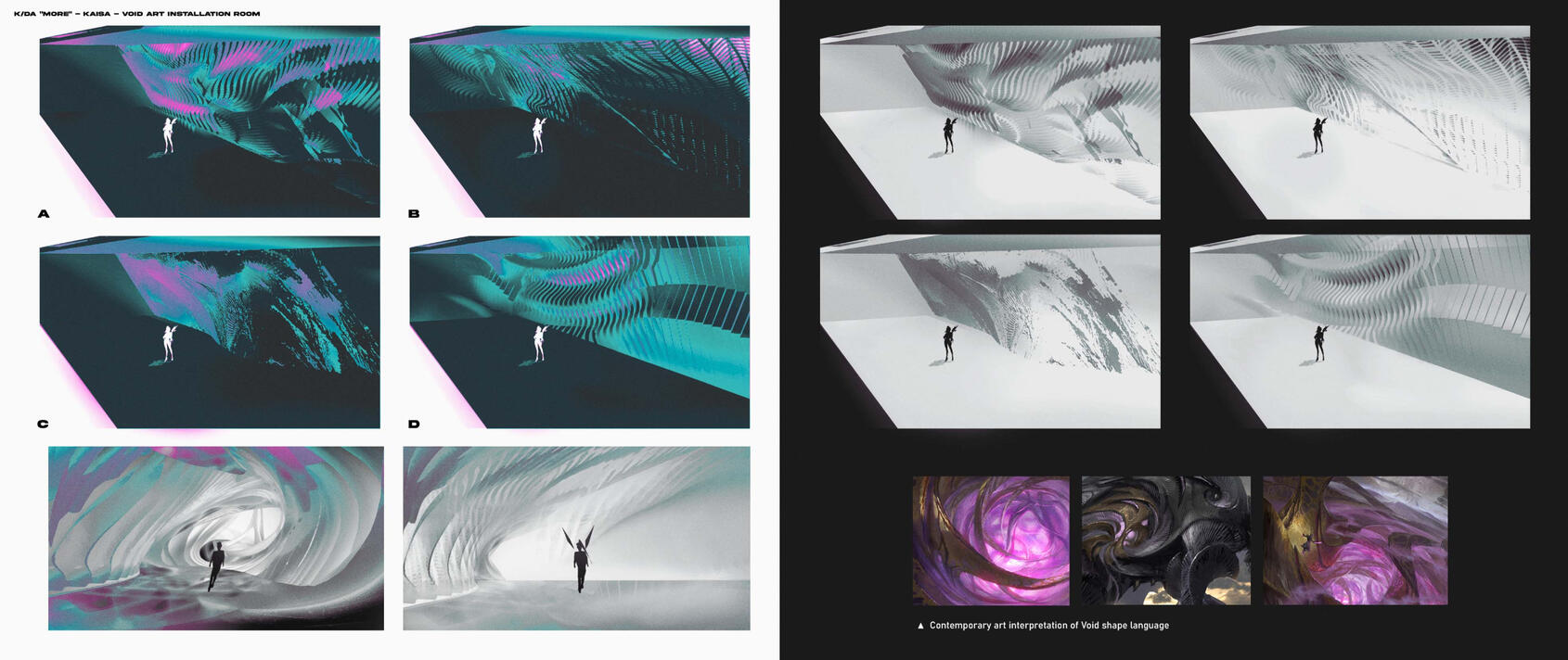 Set design for Kaisa's void wall in Riot Game's KDA "MORE" music video